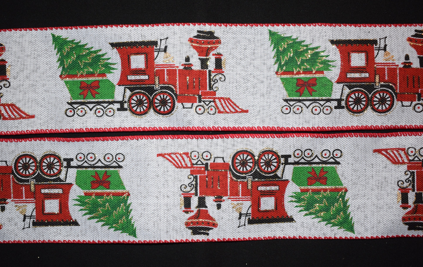 Christmas Train Wired Ribbon - Flippin Ribbon