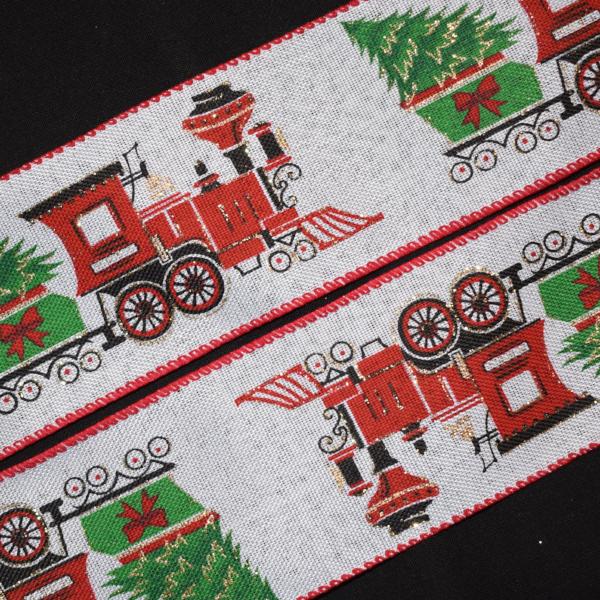 Christmas Train Wired Ribbon - Flippin Ribbon