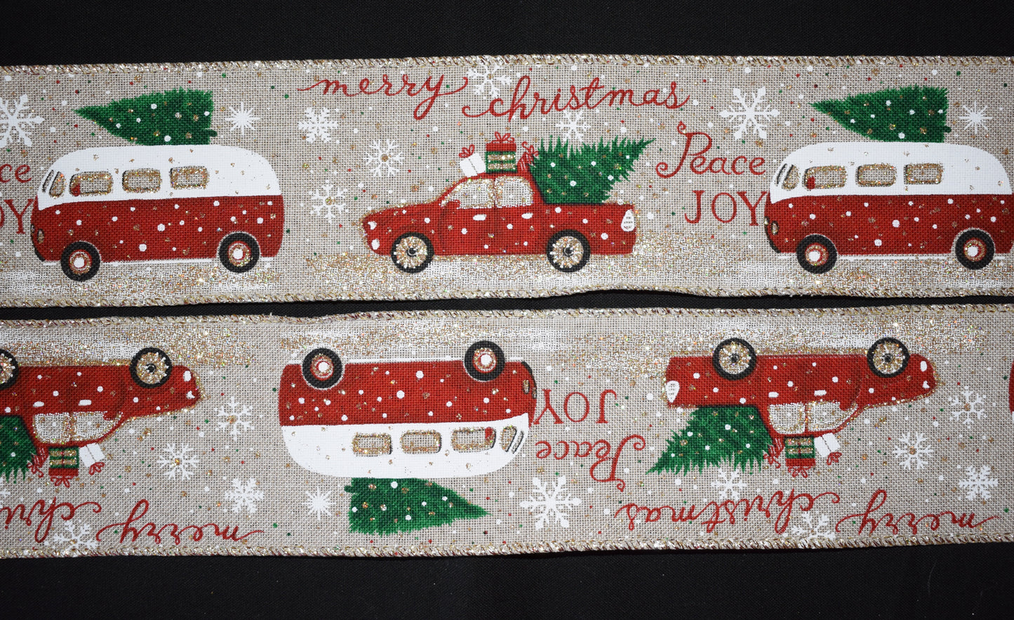 Christmas Truck and Camper Ribbon - Flippin Ribbon