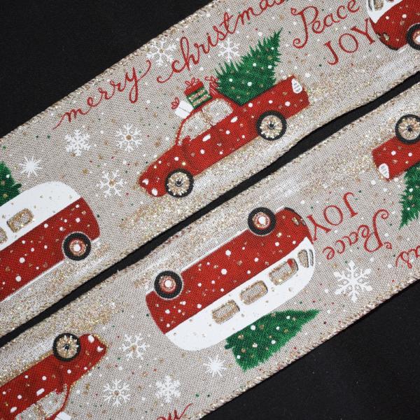 Christmas Truck and Camper Ribbon - Flippin Ribbon