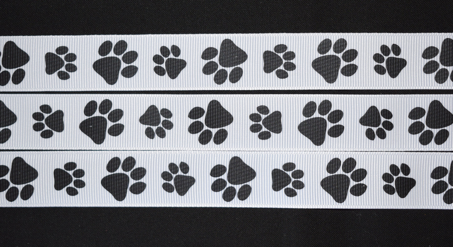 Black Paw Print Ribbon - Flippin Ribbon