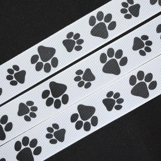 Black Paw Print Ribbon - Flippin Ribbon
