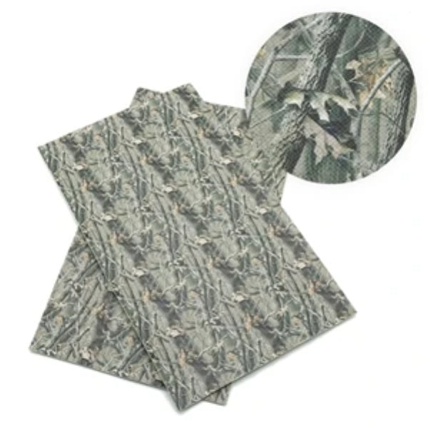Camouflage Faux Leather - Flippin Ribbon