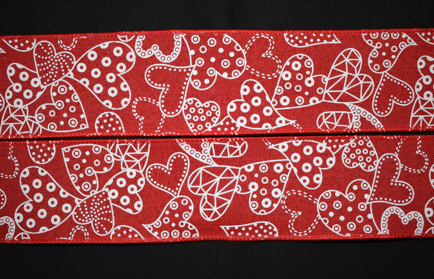 Crazy Hearts Valentine Wired Ribbon - Flippin RIbbon