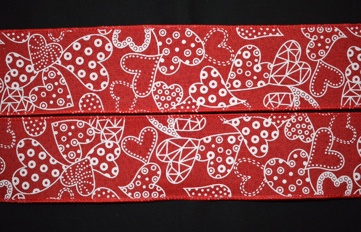 Crazy Hearts Valentine Wired Ribbon - Flippin RIbbon