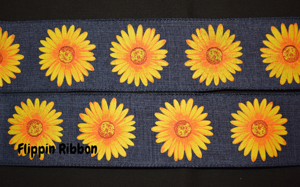 Gerbera Daisy Wired Ribbon - Flippin Ribbon