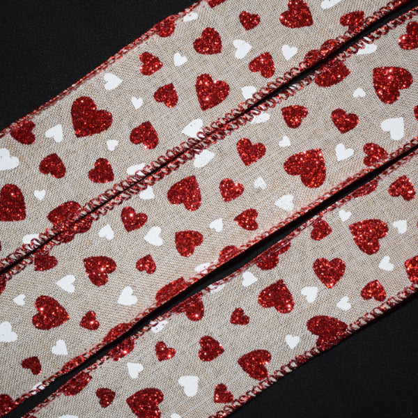 Glitter Heart Ribbon - Flippin Ribbon