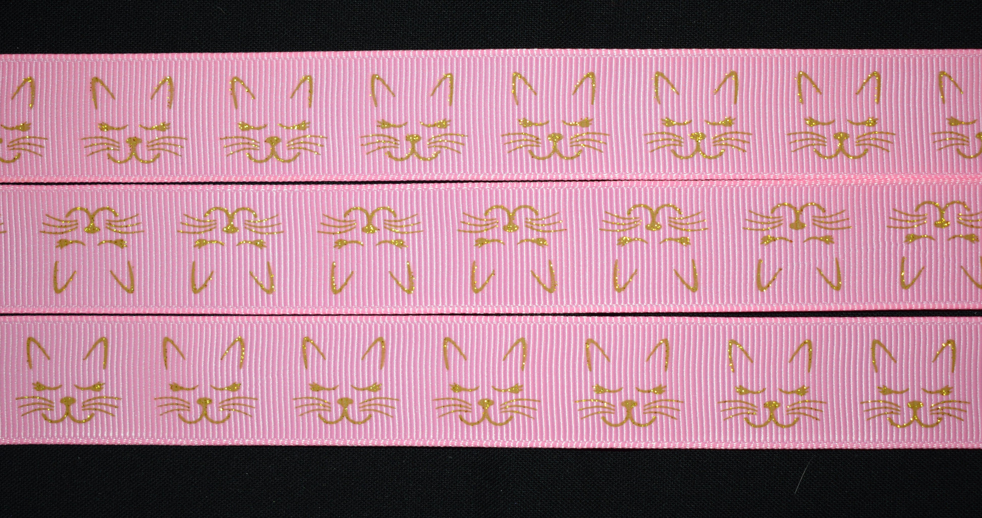 Glitter Cat Face Ribbon - Flippin Ribbon