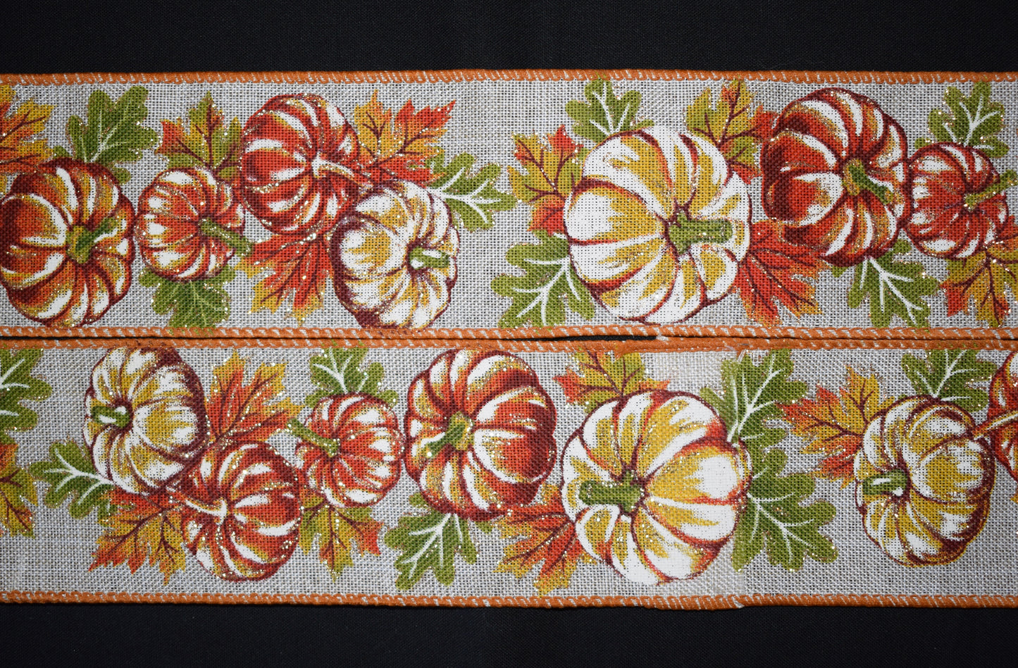 Wired Glitter Pumpkin Ribbon - Flippin Ribbon