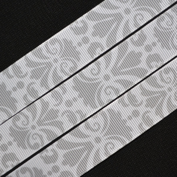 Grey Damask Ribbon - Flippin Ribbon