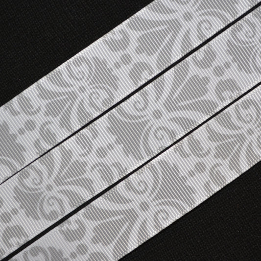 Grey Damask Ribbon - Flippin Ribbon