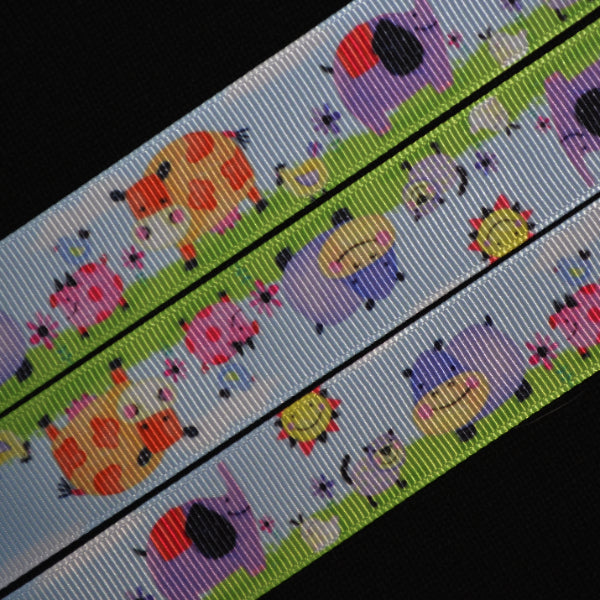 Hippos Cows and Elephant Ribbon - Flippin Ribbon