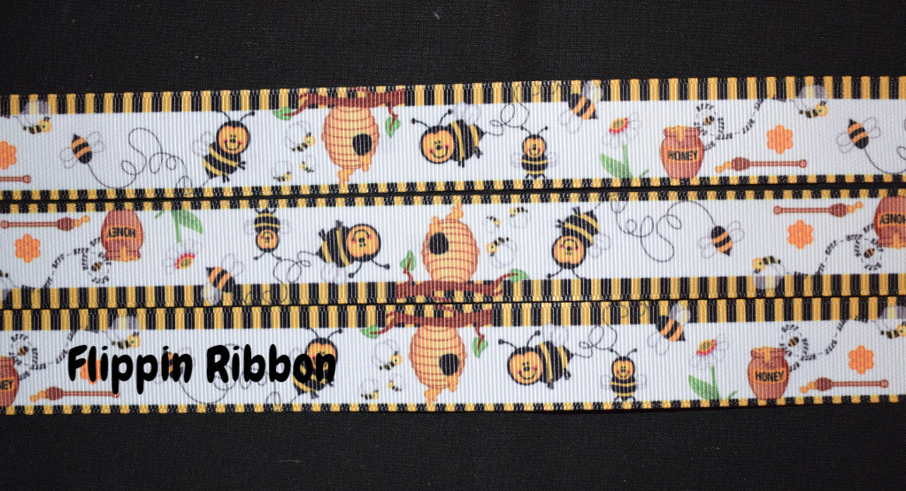 Honey Bee Grosgrain Ribbon - Flippin Ribbon