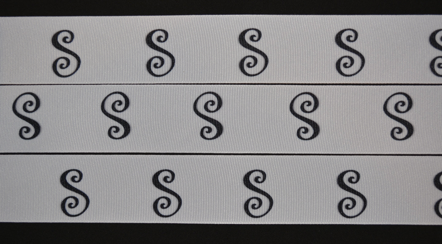 Monogram S Ribbon - Flippin RIbbon