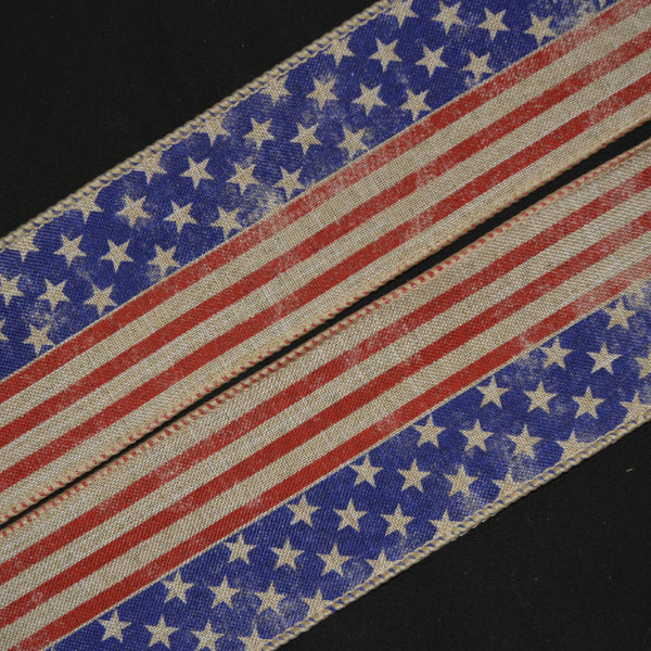 Offray 5/8x9' New America Woven Patriotic Ribbon Red, White, and Blue