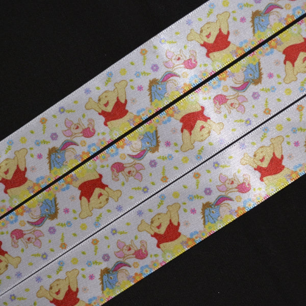 Winnie The Pooh And Friends White Border 1 Wide 3 Yards Long Repeat Ribbon