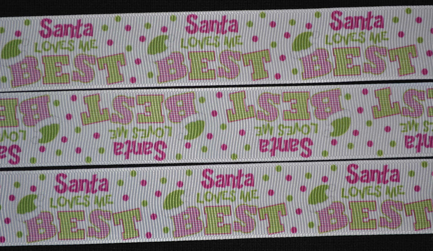 Santa Loves Me Best Ribbon - Flippin Ribbon
