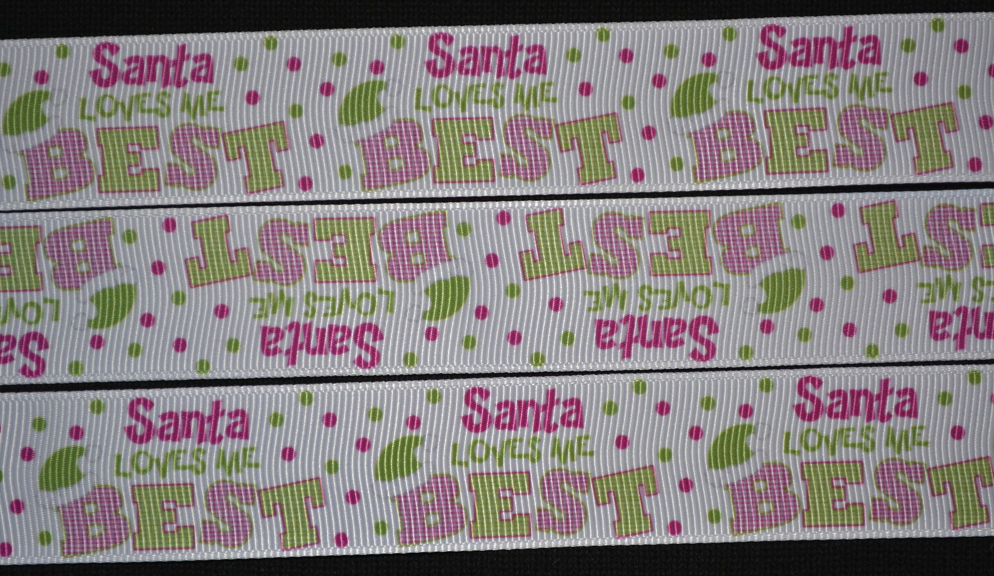 Santa Loves Me Best Ribbon - Flippin Ribbon