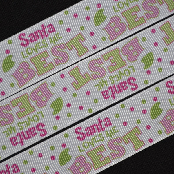 Santa Loves Me Best Ribbon - Flippin Ribbon