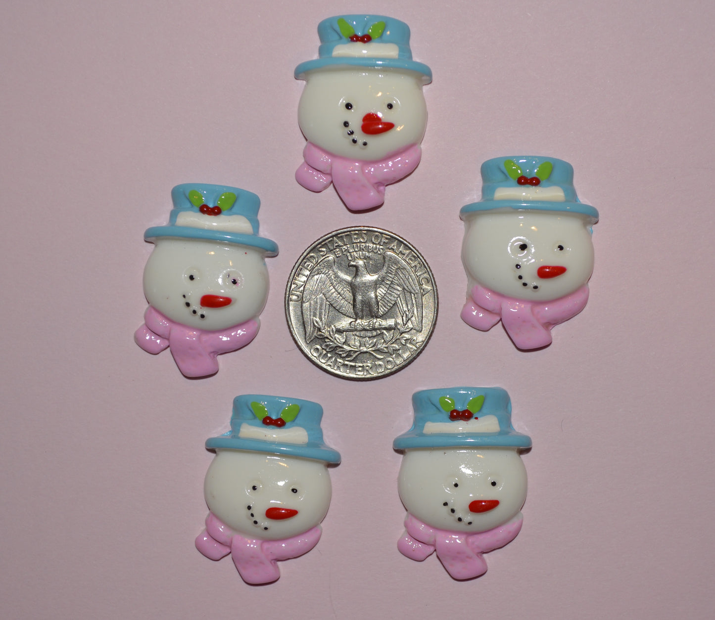 Snowman Flat Back Resin - Flippin Ribbon
