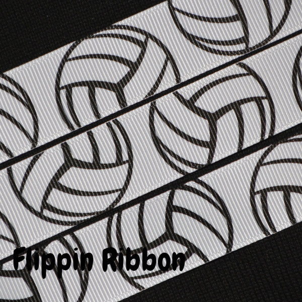 Volleyball Ribbon - 7/8 inch Printed Grosgrain Ribbon – Flippin