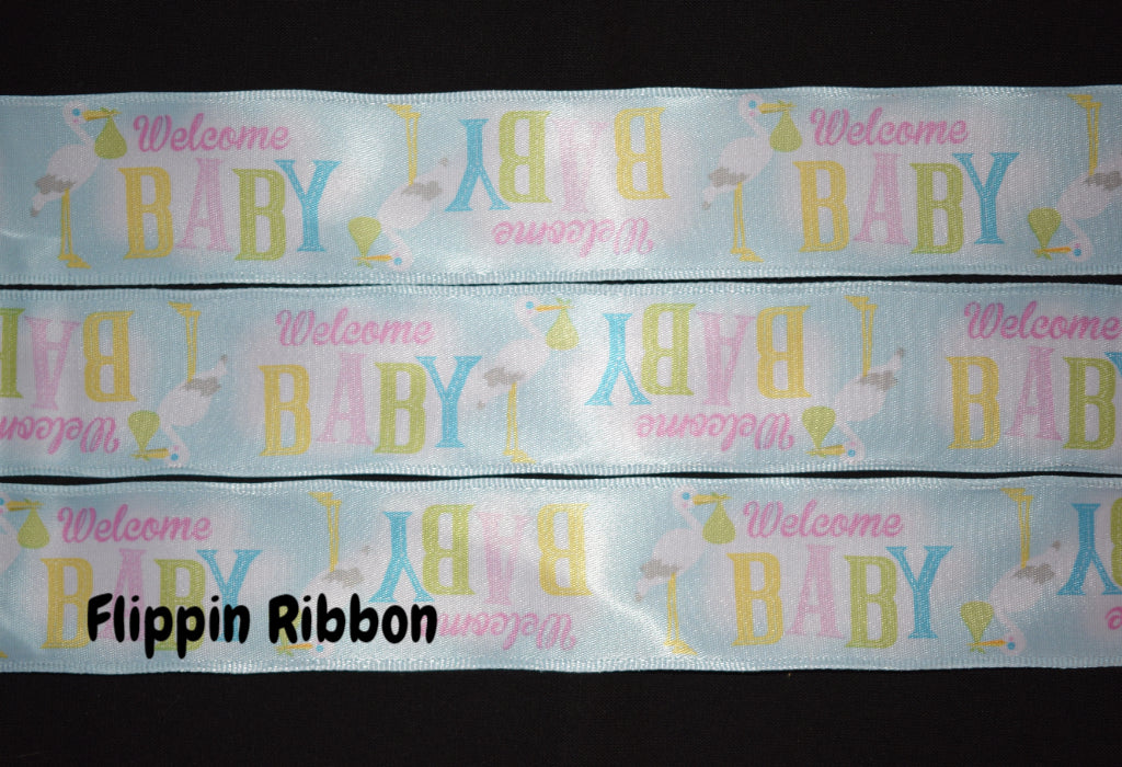Welcome Baby Wired Ribbon - Flippin Ribbon
