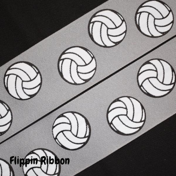 Grey Volleyball Ribbon - 2 1/4 inch Printed Grosgrain Ribbon – Flippin  Ribbon Crafts