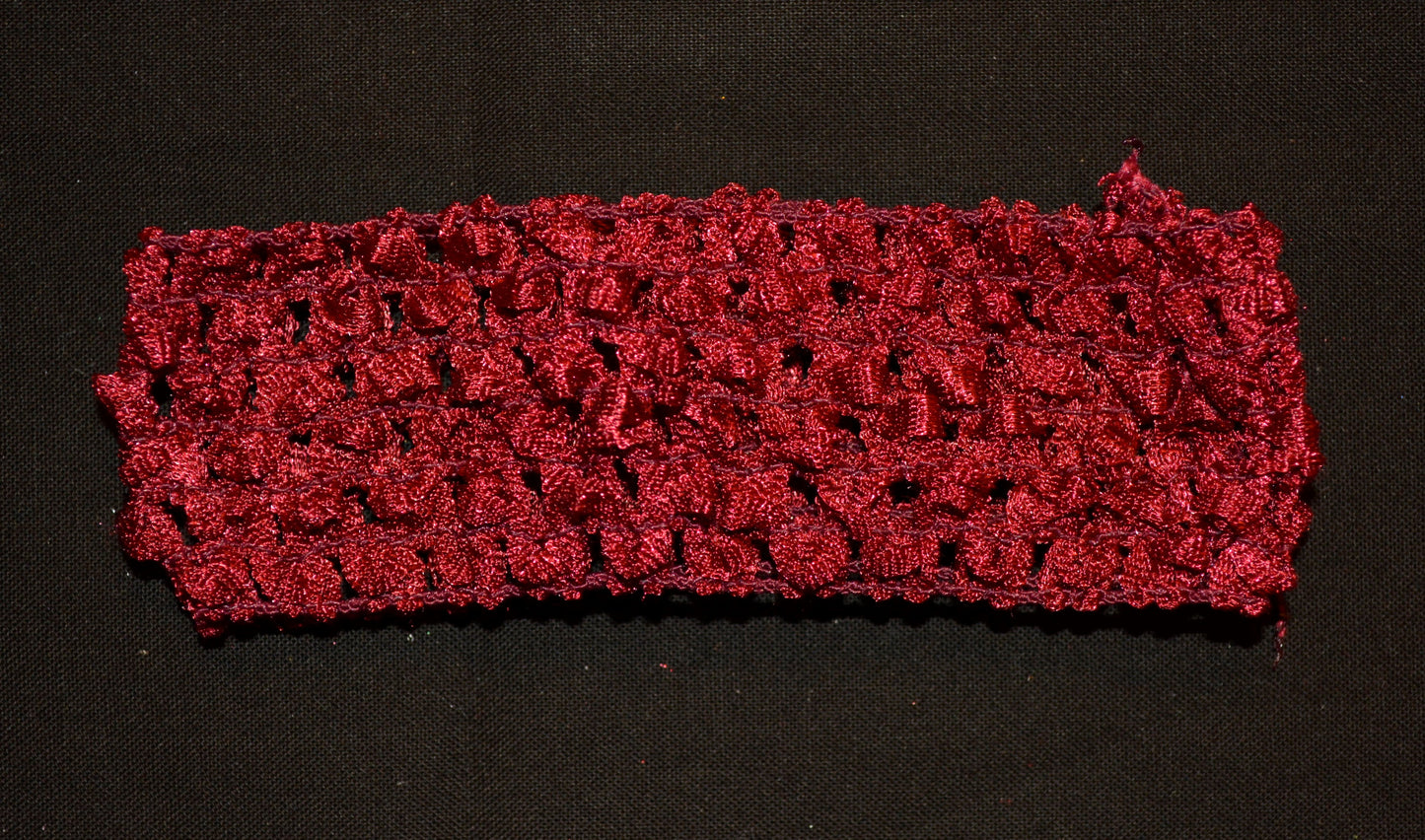 Maroon Colored Crochet Headband - Flippin Ribbon