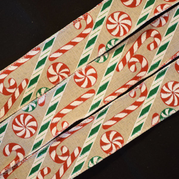 Wired Candy Cane Ribbon - Flippin Ribbon