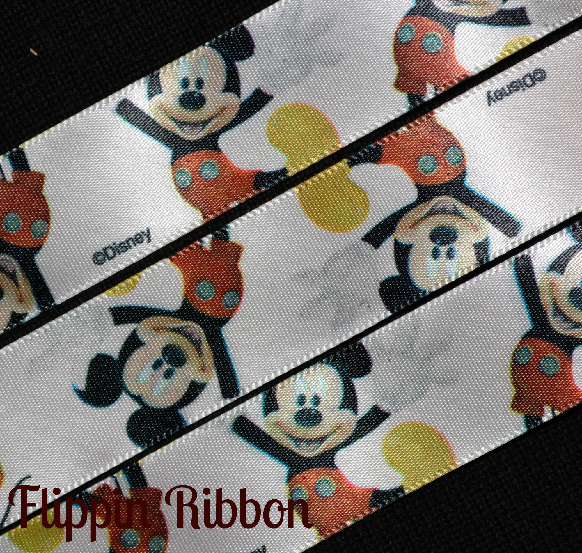 Disney Christmas Ribbon 1, 1.5 and 2 High Quality Grosgrain Ribbon By  The Yard Mickey Mouse Minnie Mouse Santa Hat Xmas Disney Ribbon