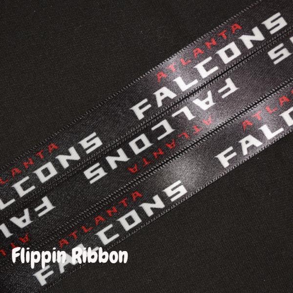 Atlanta Falcons Ribbon - 5/8 inch Printed Satin Ribbon – Flippin Ribbon ...