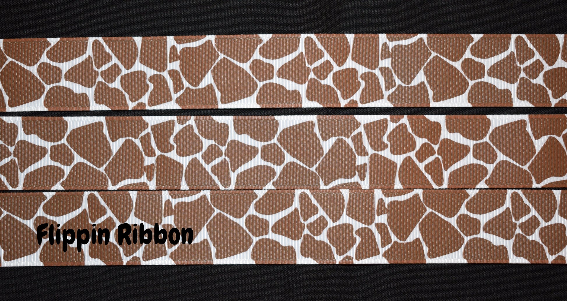 Giraffe Print Grosgrain Ribbon - Flippin Ribbon