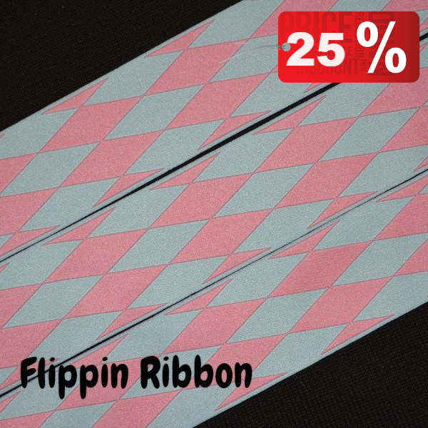 Aqua and Pink Harlequin Jacquard Ribbon - 1 1/2 inch Jacquard – Flippin ...
