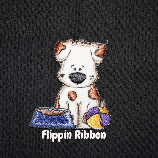 Adorable Doggy Iron-on Applique - Flippin Ribbon