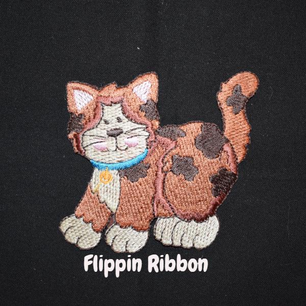 Brown Cat Iron-on Applique - Flippin Ribbon