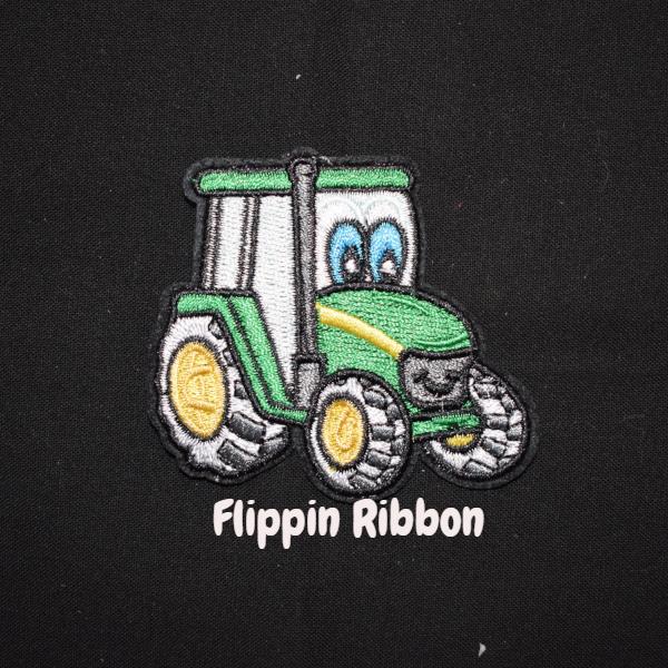 Green Tractor Iron-on Applique - Flippin Ribbon