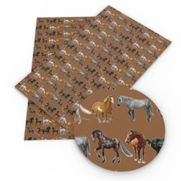 Horse Faux Leather - Flippin Ribbon
