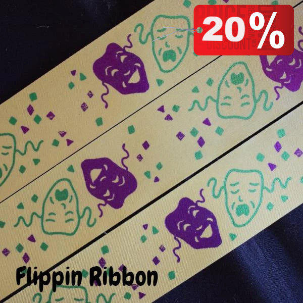 Mardi Gras ribbon - Flippin Ribbon