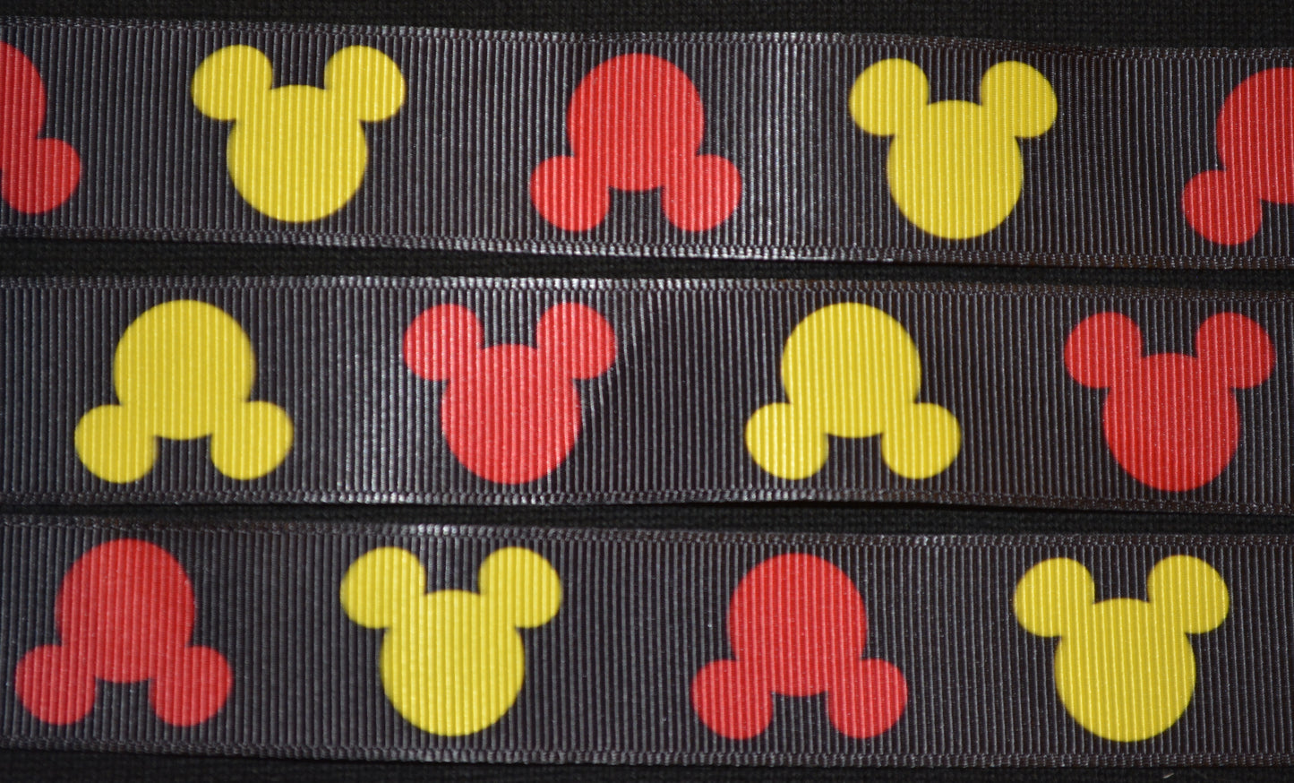 Grosgrain Printed Disney Mickey Heads & Dots Ribbon - 3 Yards