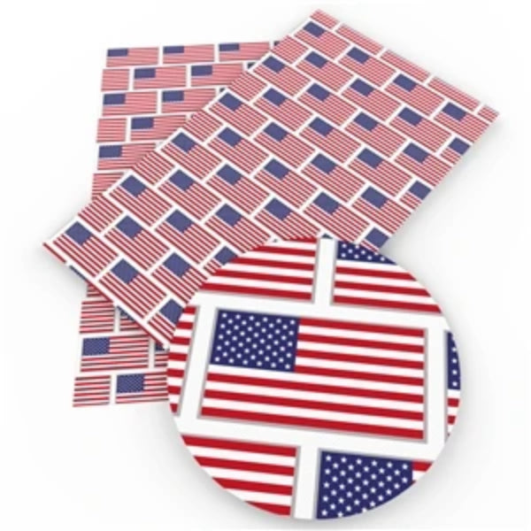 American Flag Faux Leather - Flippin Ribbon