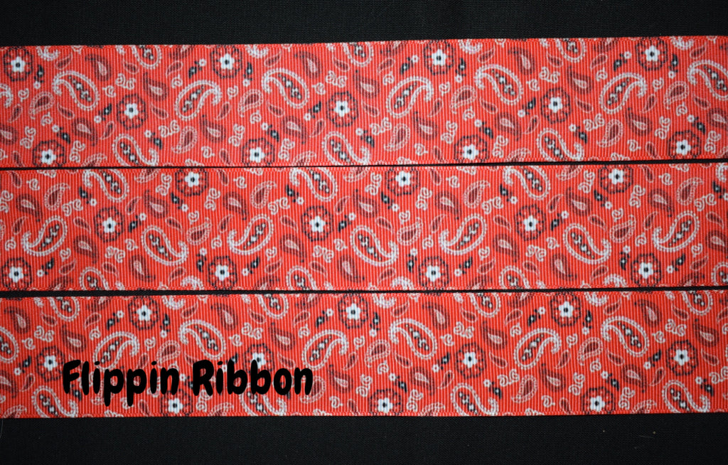 Red Bandana Grosgrain - Flippin Ribbon