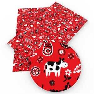 Red Paisley Faux Leather - Flippin Ribbon