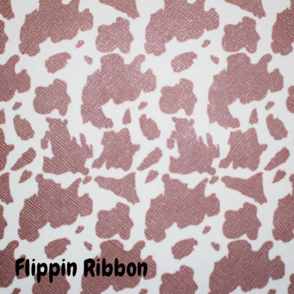 Brown Cow Print Synthetic Leather - Flippin Ribbon