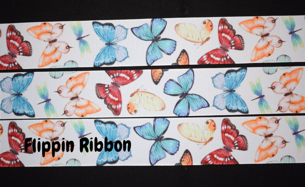 Butterfly Grosgrain Ribbon - Flippin Ribbon