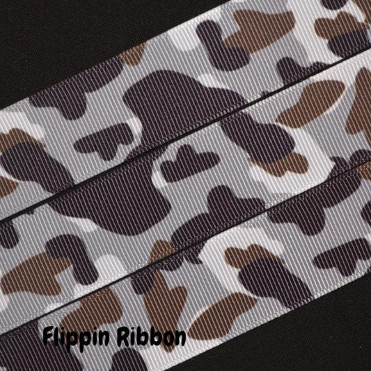grey camouflage ribbon - Flippin Ribbon