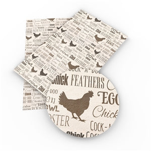 Chicken Themed Faux Leather - Flippin Ribbon