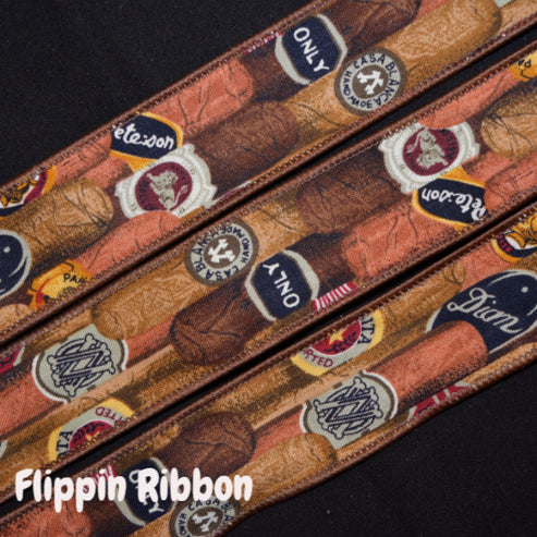 Cigar Ribbon - 1 3/8 inch Cotton Wired Ribbon – Flippin Ribbon Crafts