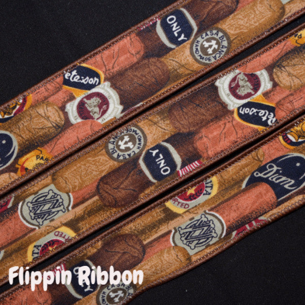 Cigar Ribbon - 1 3/8 inch Cotton Wired Ribbon – Flippin Ribbon Crafts