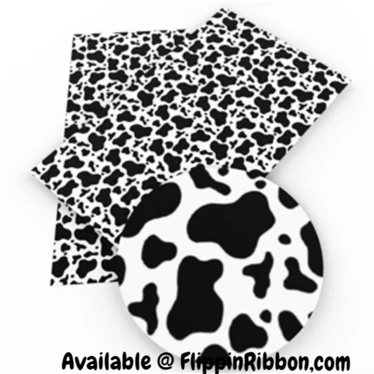 Cow Print Faux Leather - Flippin Ribbon