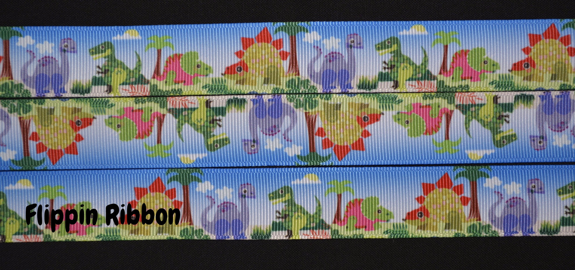 colorful dinosaur ribbon - Flippin Ribbon